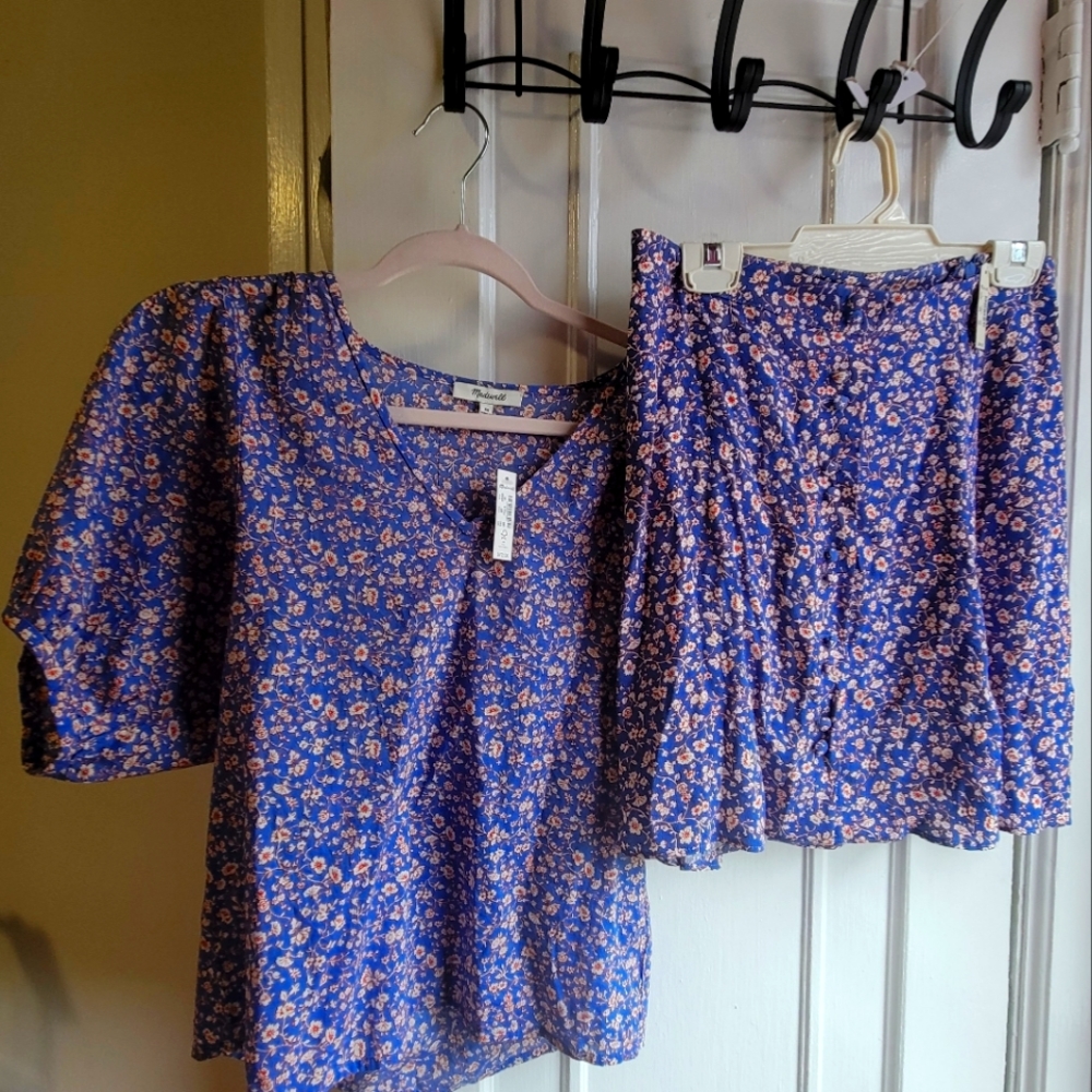 Matching Madewell skirt and blouse